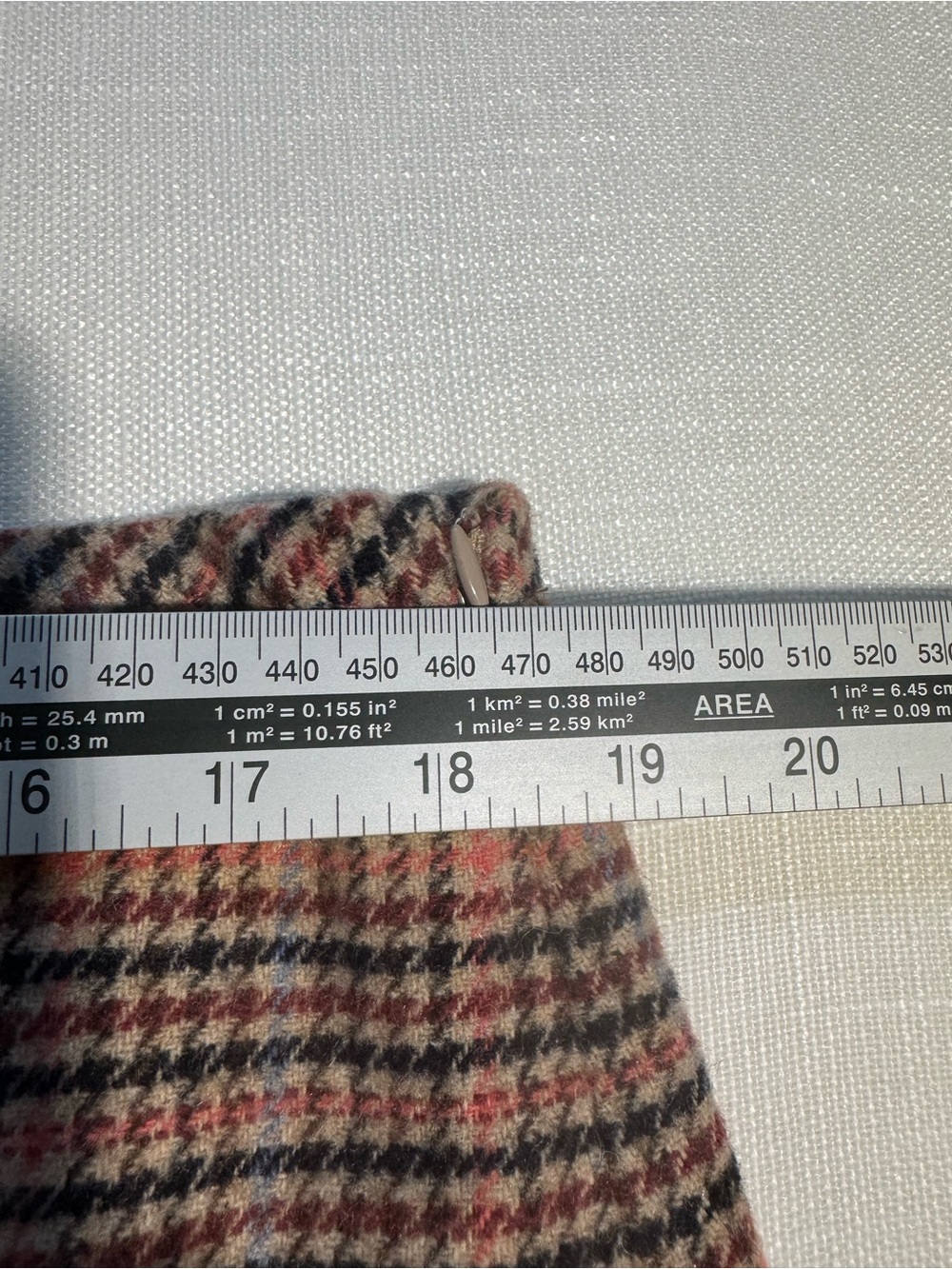 Talbots Plaid Wool Blend Skirt Size 16 Tan Pink Navy Academia Preppy Fall Staple - Picture 5 of 11